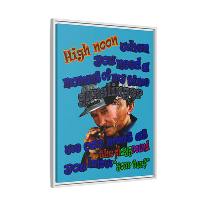 high noon - framed canvas art (turquoise)