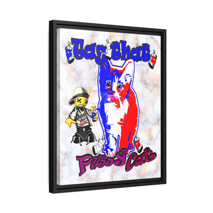 tag that - framed canvas art (white marble)
