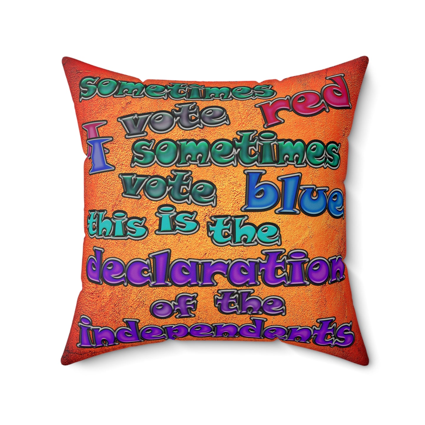 declaration of the independents - Faux Suede Square Pillow - (burnt orange)