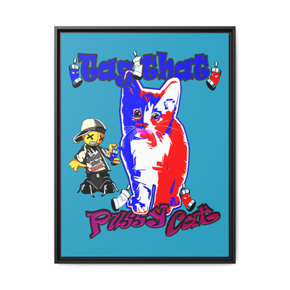 tag that - framed canvas art (turquoise)