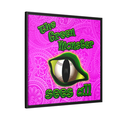 green monster - framed canvas art (pink swirl)