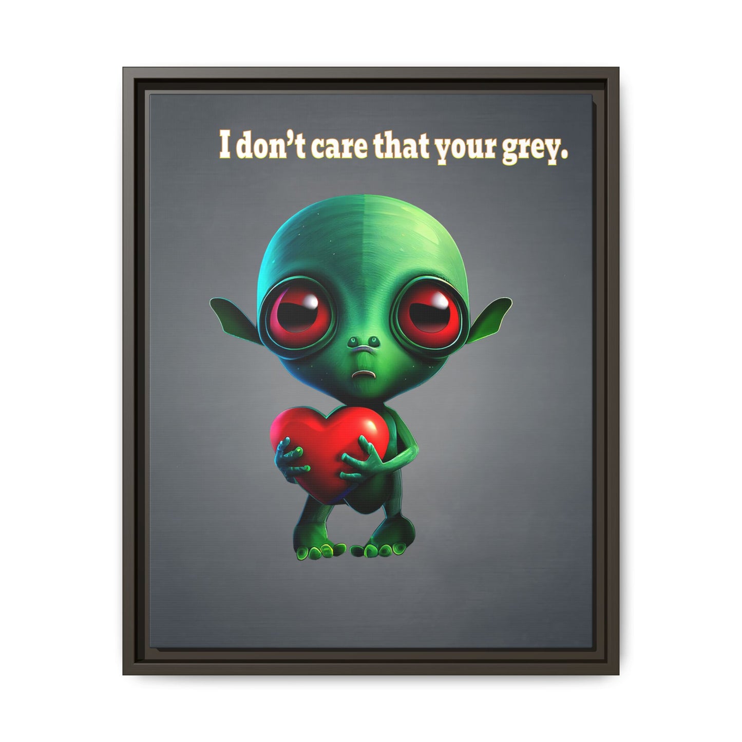 I don't care that your grey - framed canvas art (grey-light grey)