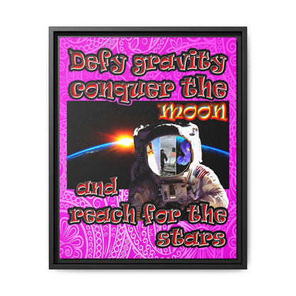 defy conquer reach - framed canvas art (pink swirl)