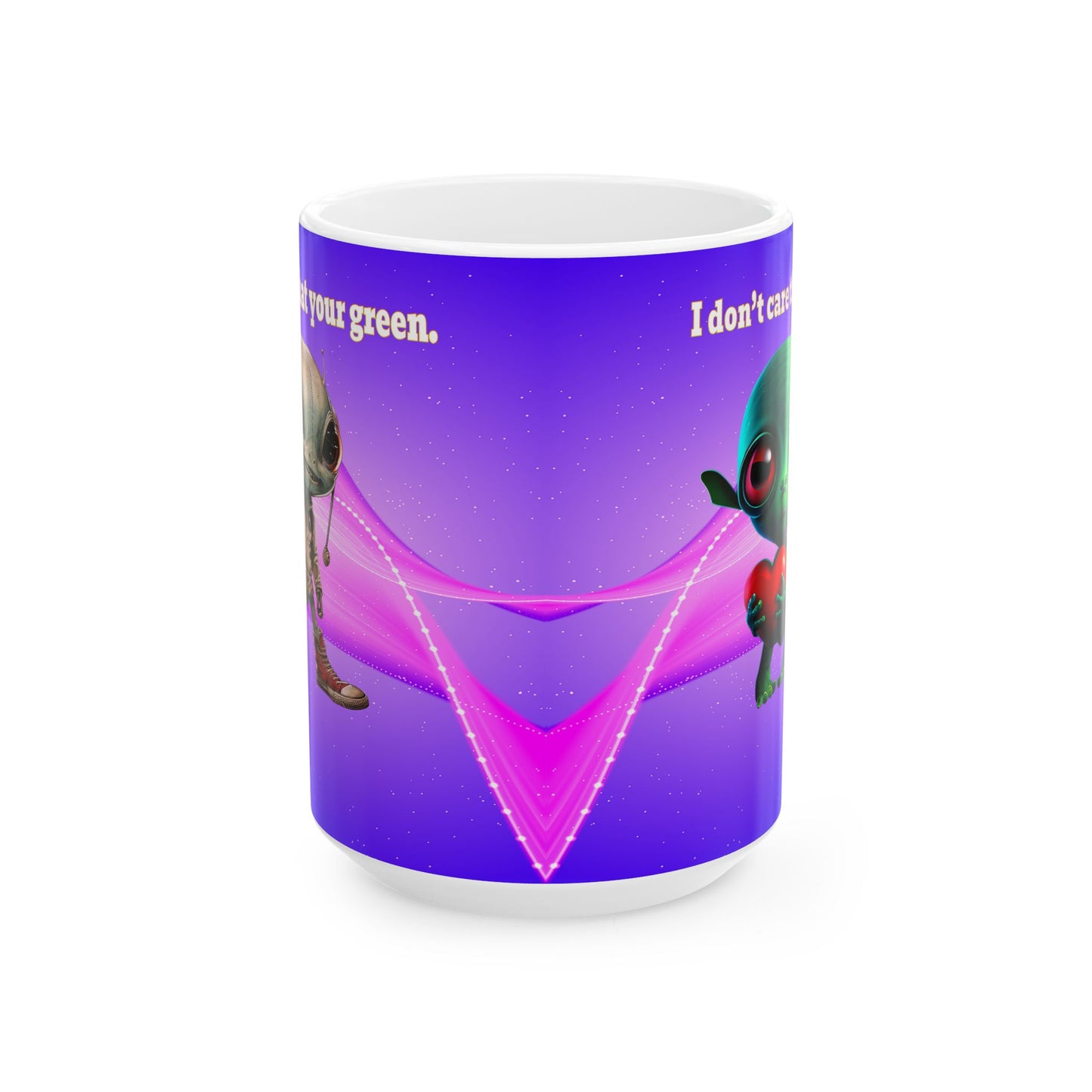 I don't care that your grey - White Mug (purple-pink wave)