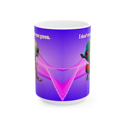 I don't care that your grey - White Mug (purple-pink wave)