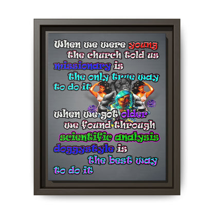 doggystyle - framed canvas art (grey-light grey)