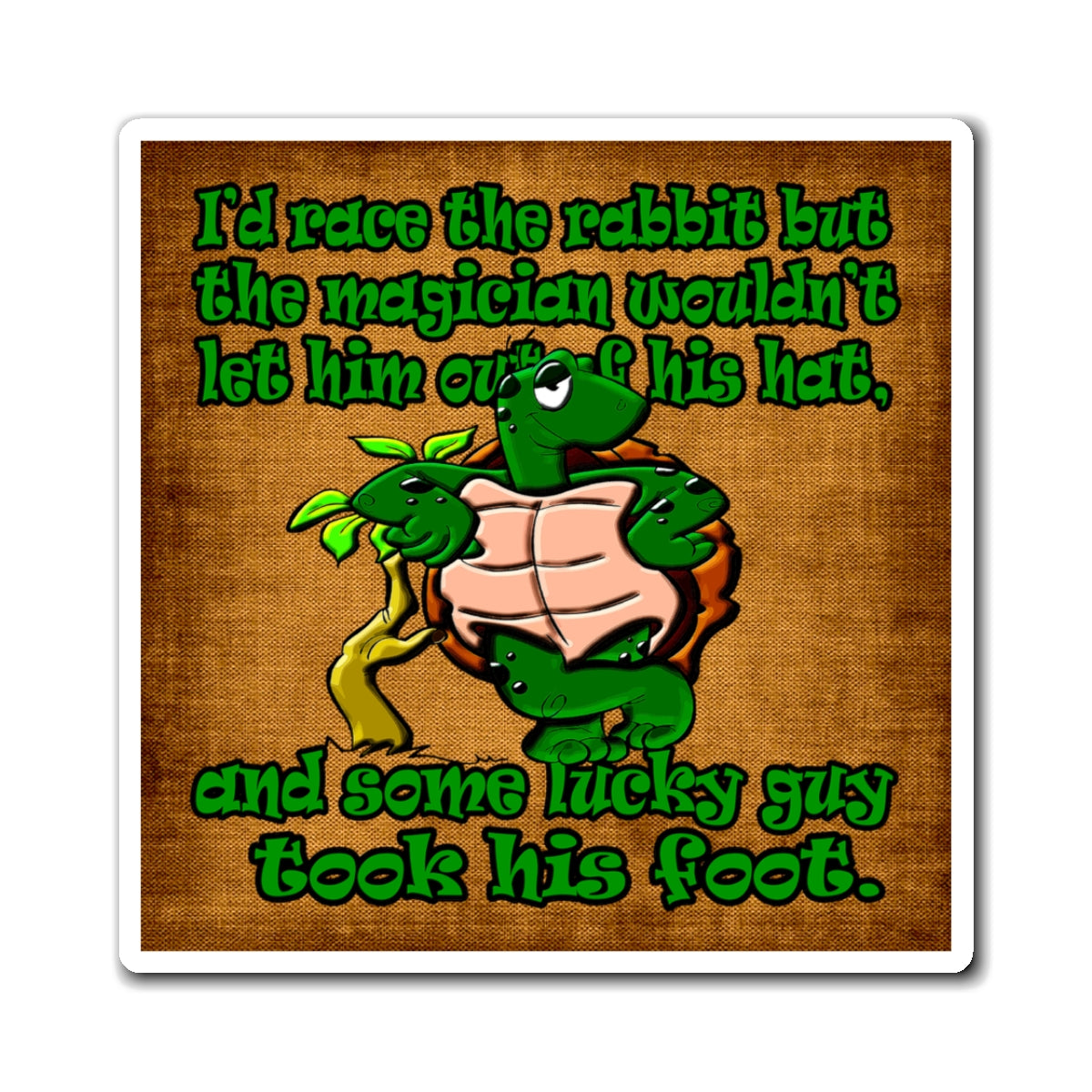 turtle race - Magnets - (brown papyrus)
