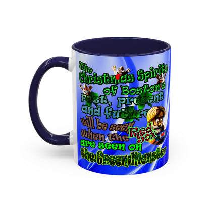 christmas spirits of boston - Accent Mug (blue-white wave)