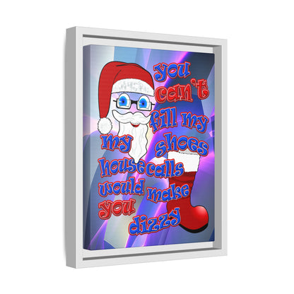 santa's shoes - framed canvas art (grey-pink wave)