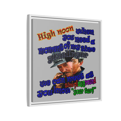 high noon - framed canvas art (light grey)