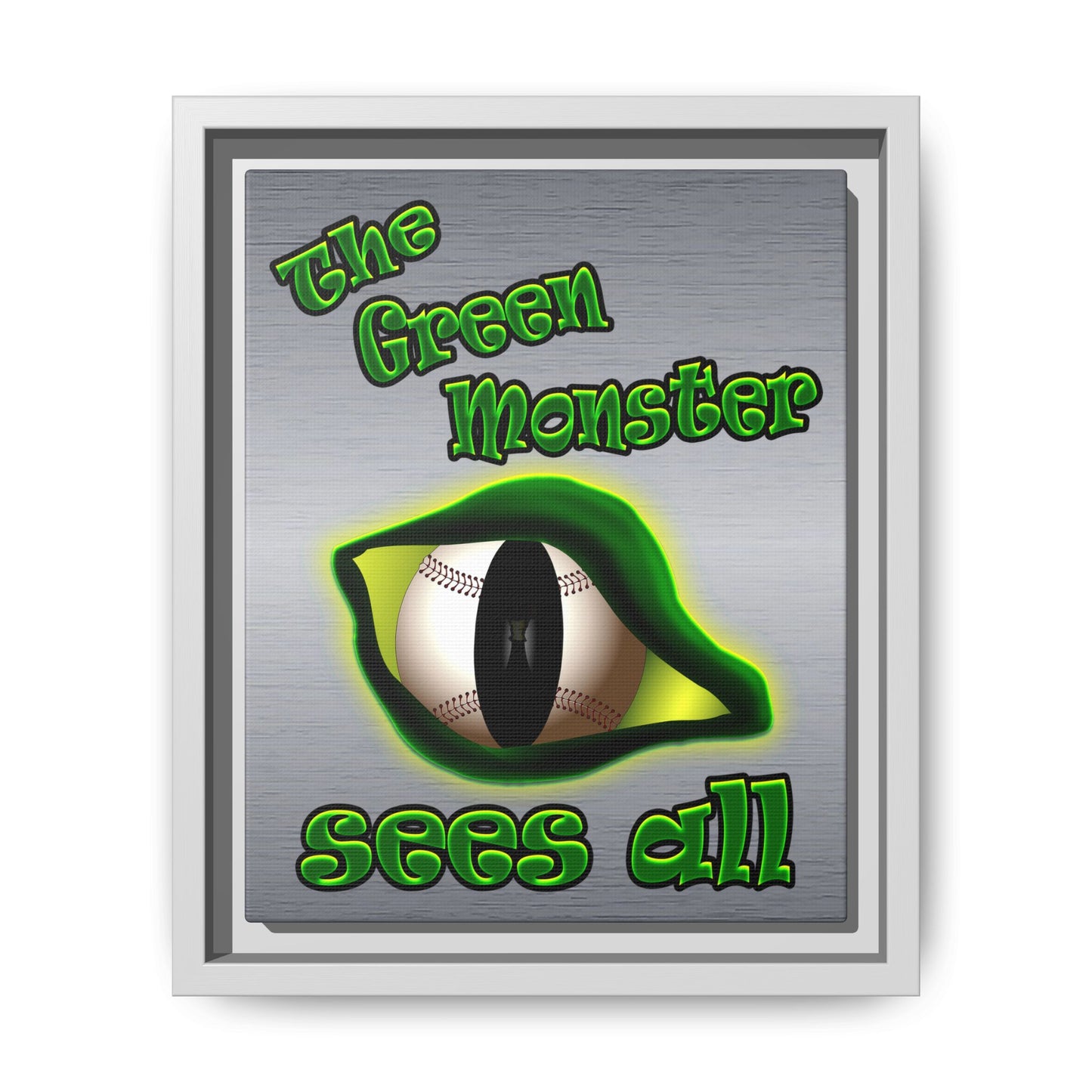 green monster - framed canvas art (brushed nickel)