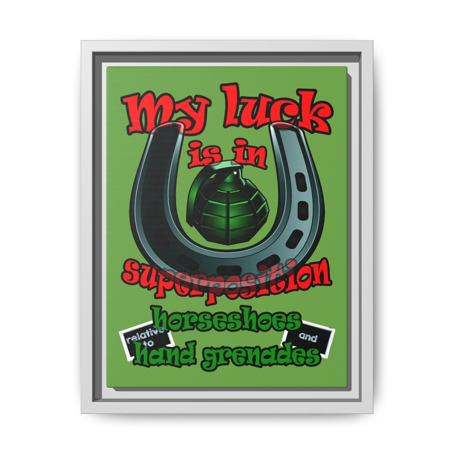 my luck - framed canvas art (green)