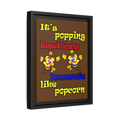popping like popcorn - framed canvas art (brown)