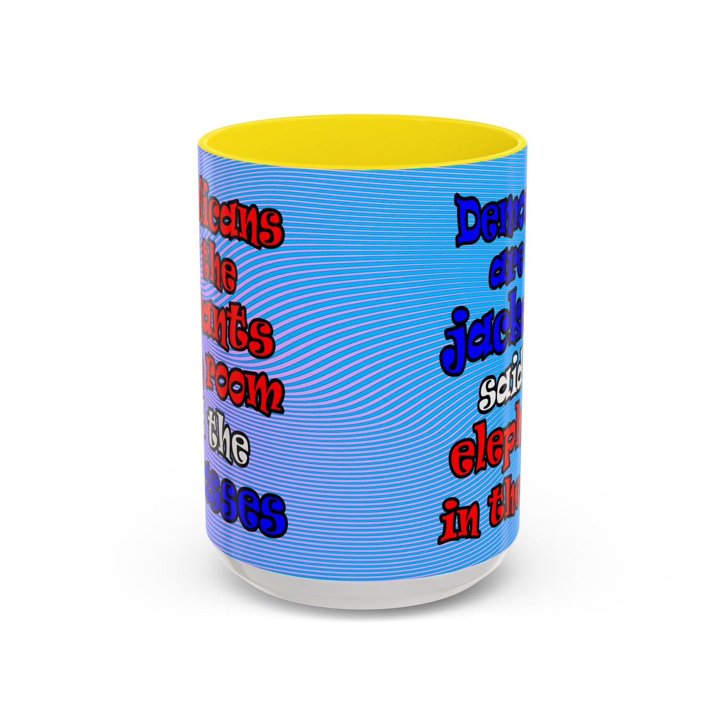 donkeys and elephants - Accent Mug (light blue-purple wave)