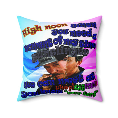 high noon - Spun Polyester Square Pillow - (light blue-pink wave)