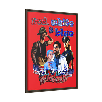 rw&b lives matter - framed canvas art (red)
