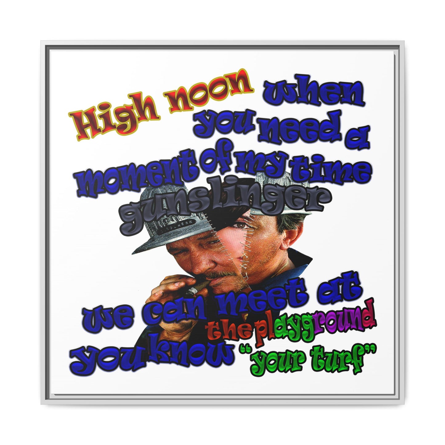 high noon - framed canvas art (white)