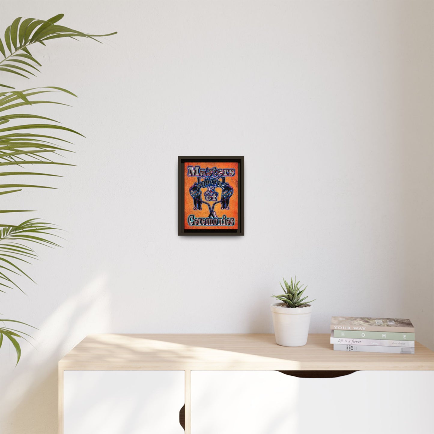 em cee squared - framed canvas art (burnt orange)