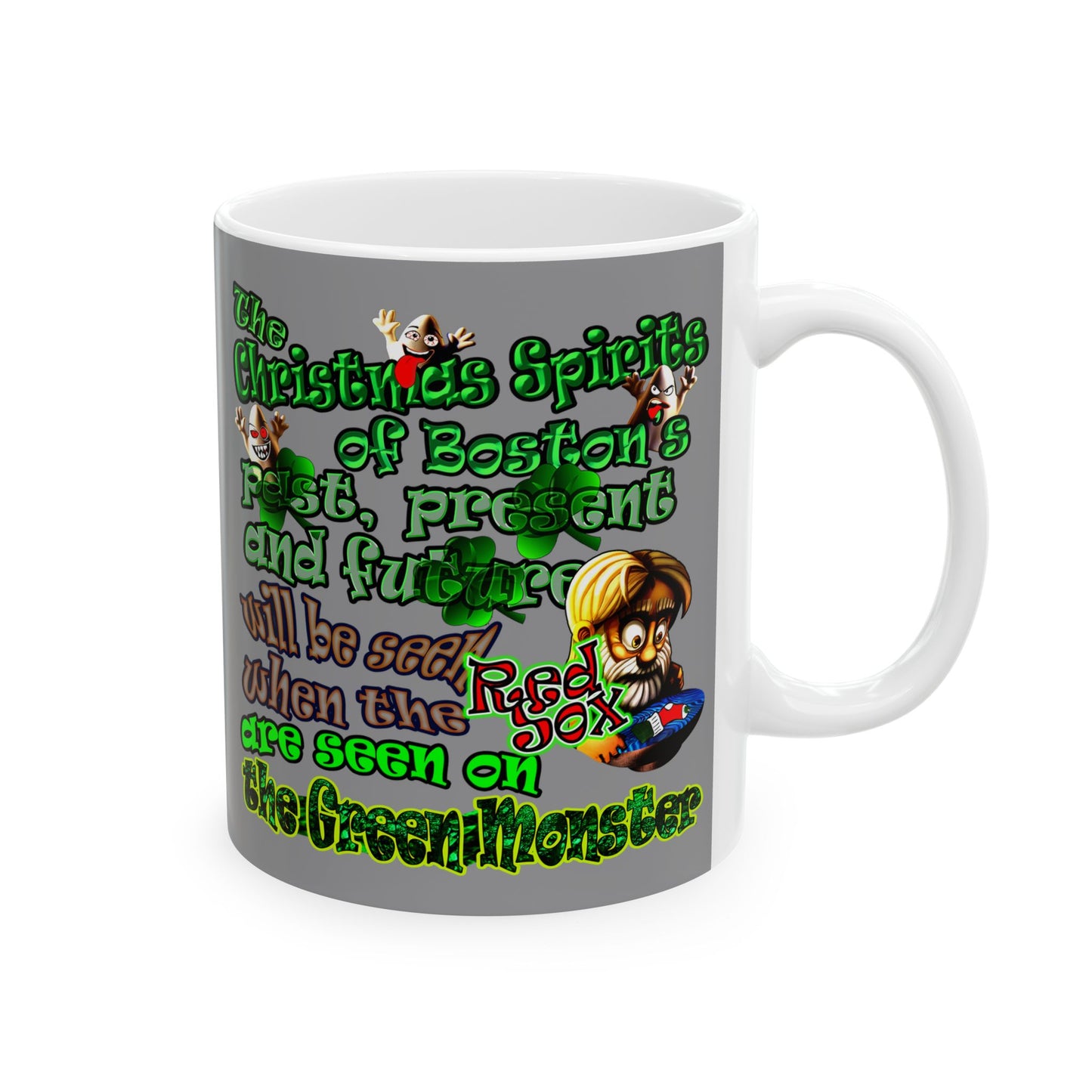 christmas spirits of boston - White Mug (grey)
