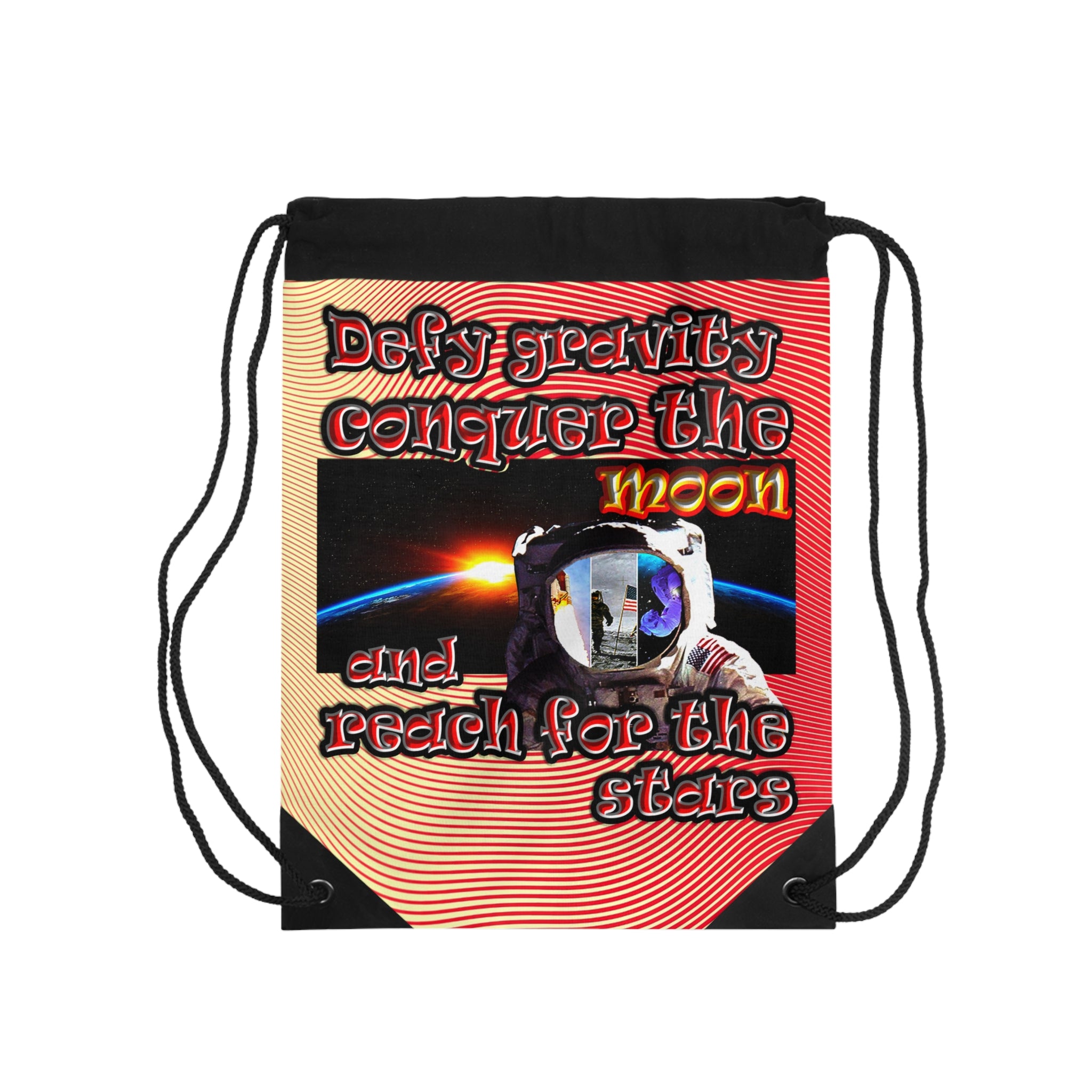 defy conquer reach - Drawstring Bag (yellow-orange wave)