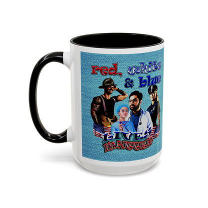 rw&b lives matter - Accent Mug (faded blue)