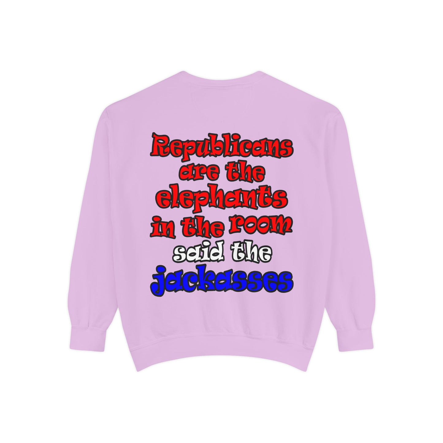 donkeys and elephants - Unisex Garment-Dyed Sweatshirt