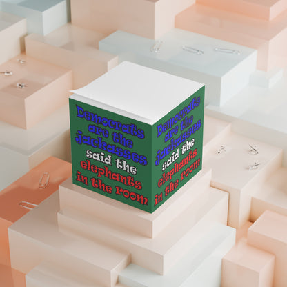 donkeys and elephants - note cube (dark green)