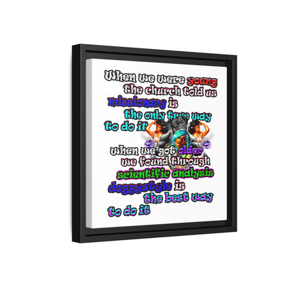 doggystyle - framed canvas art (white)
