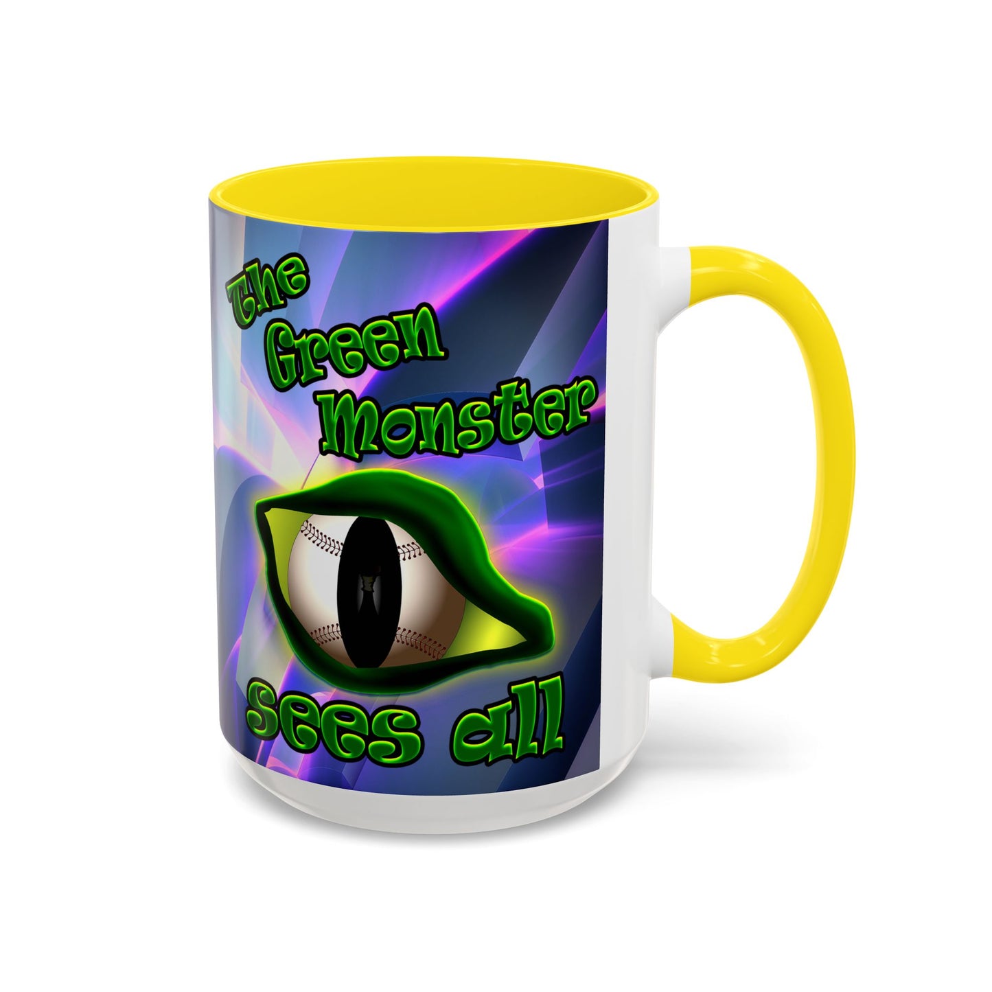 green monster - Accent Mug (grey-pink wave)