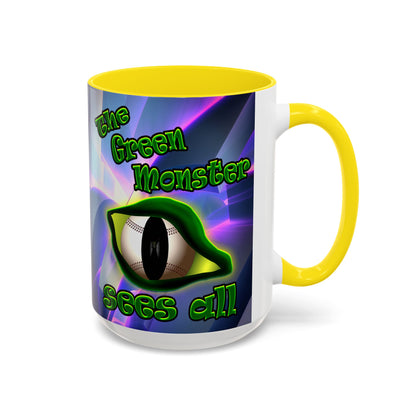 green monster - Accent Mug (grey-pink wave)