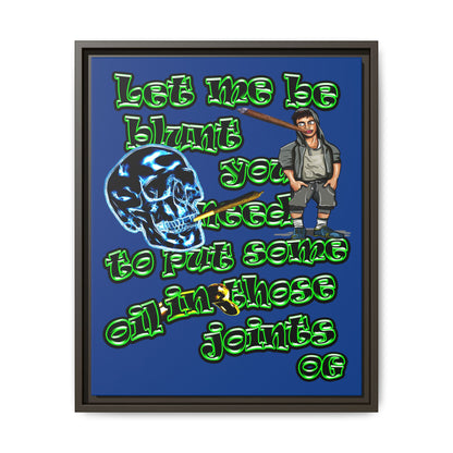 og - framed canvas art (dark blue)