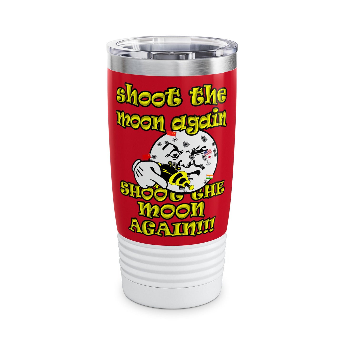 shoot the moon again - Ringneck Tumbler, 20oz (dark red)