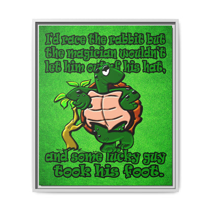 turtle race - framed canvas art (green turf)