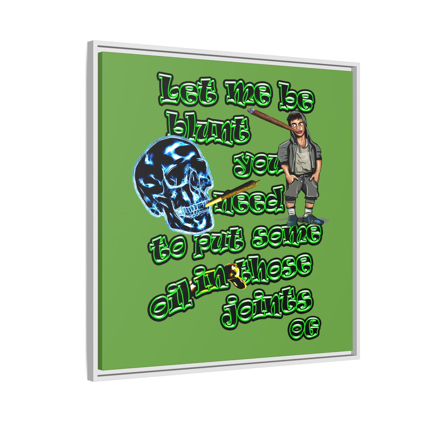 og - framed canvas art (green)