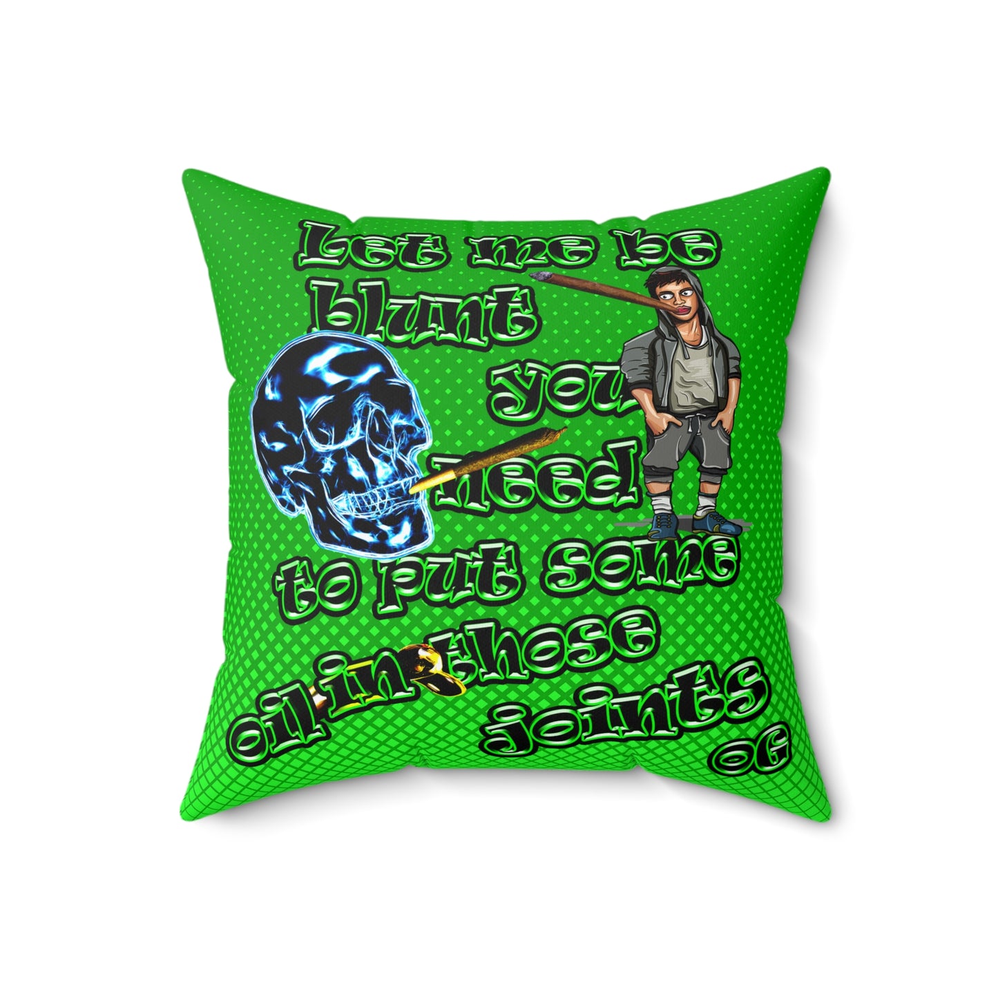 og - Spun Polyester Square Pillow - (logo green)