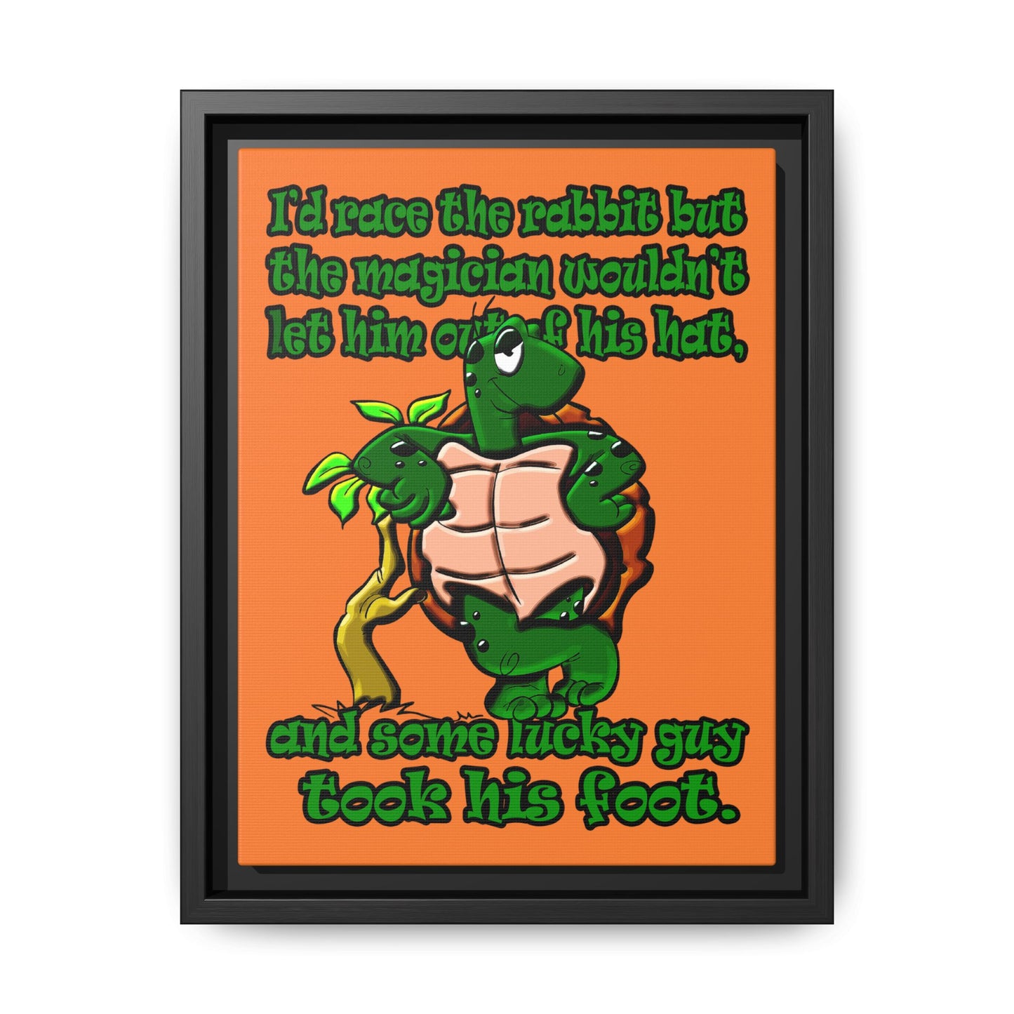 turtle race - framed canvas art (crusta)