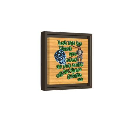 og - framed canvas art (butterscotch wood finish)