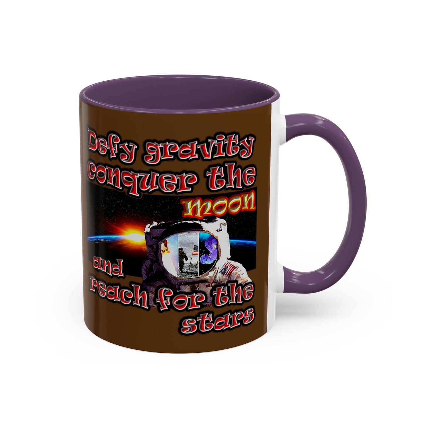 defy conquer reach - Accent Mug (brown)
