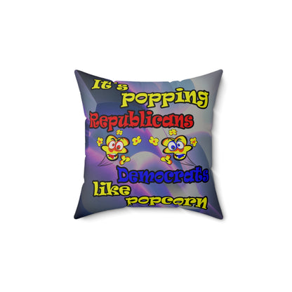 popping like popcorn - Faux Suede Square Pillow - (grey-pink wave)