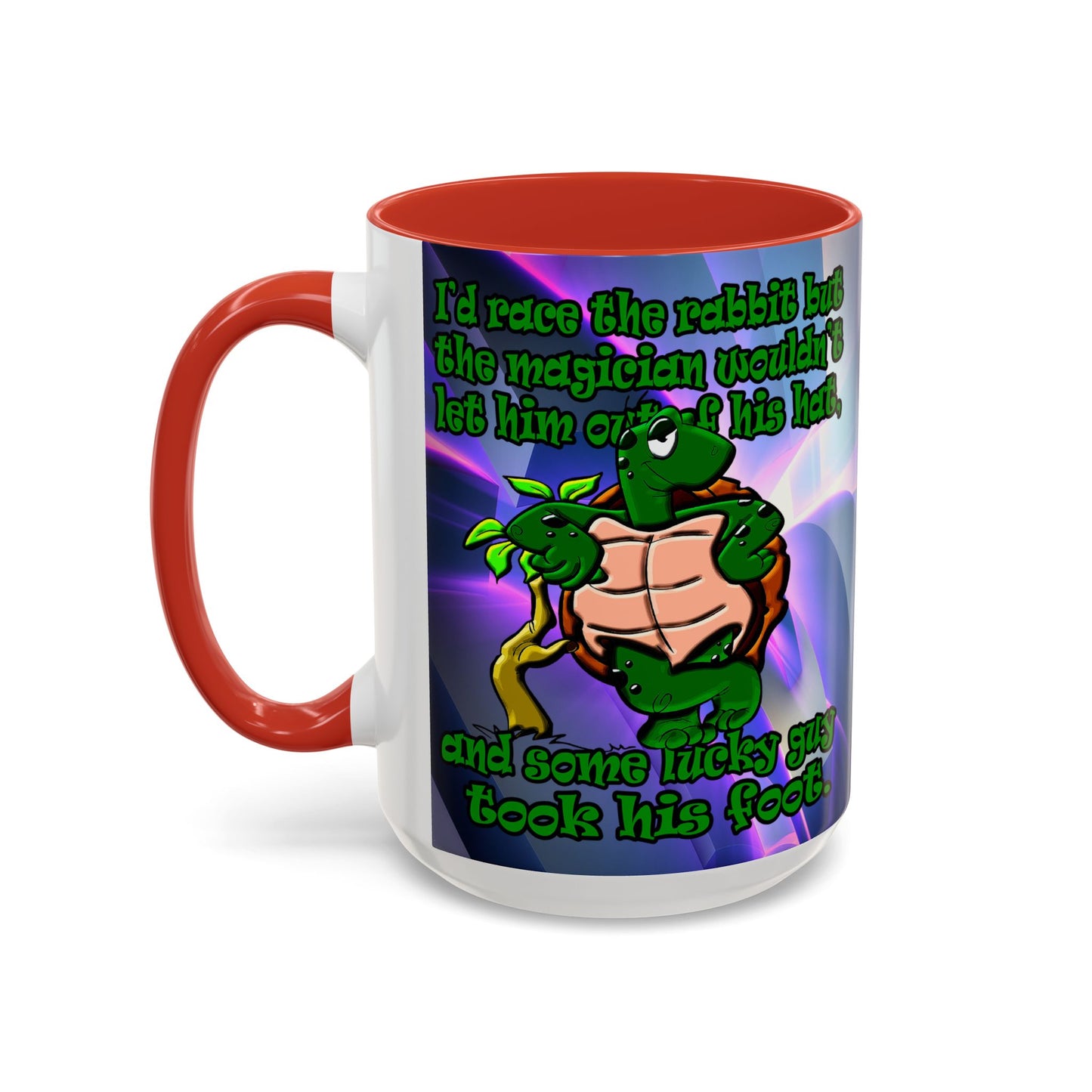 turtle race - Accent Mug (grey-pink wave)