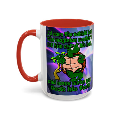 turtle race - Accent Mug (grey-pink wave)