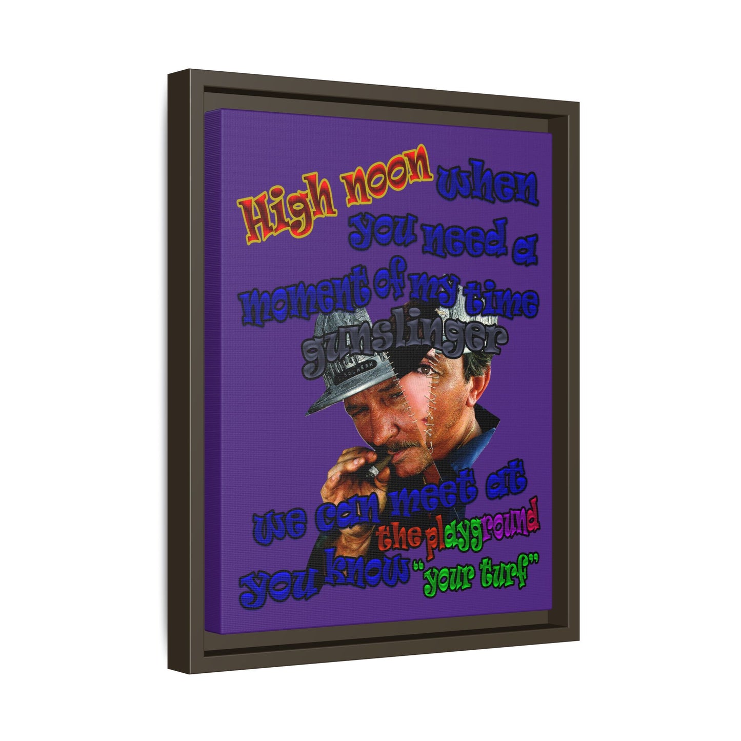 high noon - framed canvas art (purple)