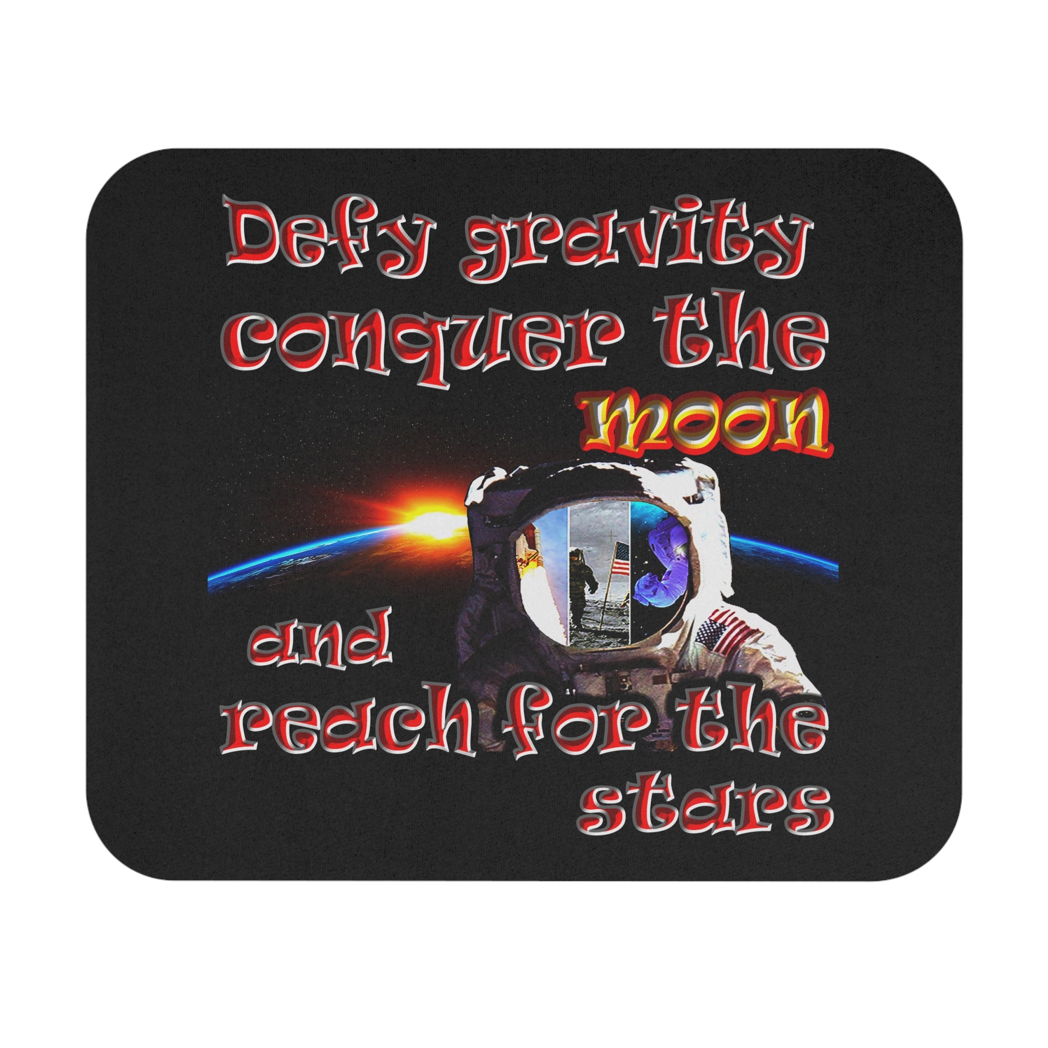 defy conquer reach - Mouse Pad (Rectangle) (black)