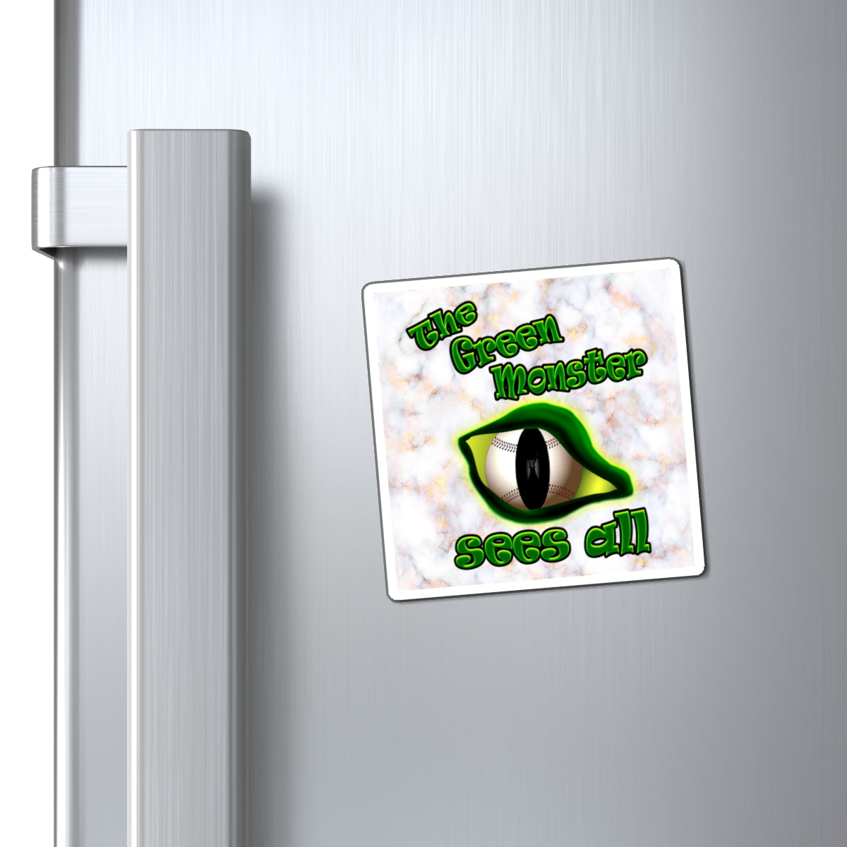green monster - Magnets - (white marble)