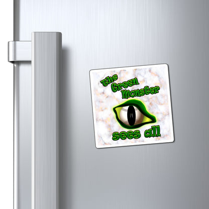 green monster - Magnets - (white marble)