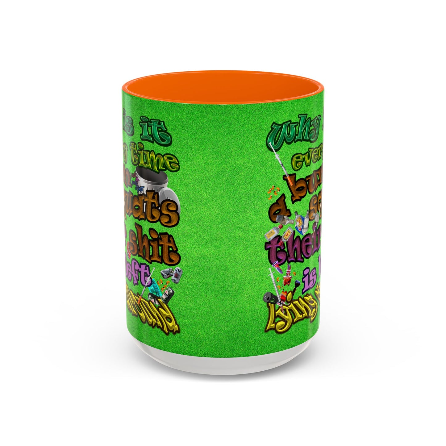 the bum's shit - Accent Mug (green turf)
