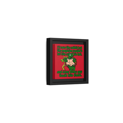 turtle race - framed canvas art (dark red)