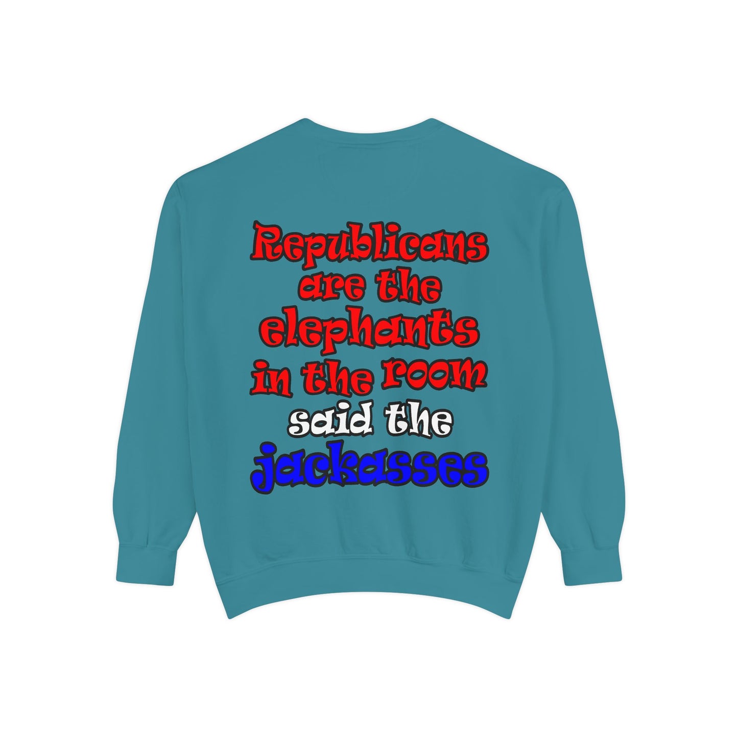 donkeys and elephants - Unisex Garment-Dyed Sweatshirt