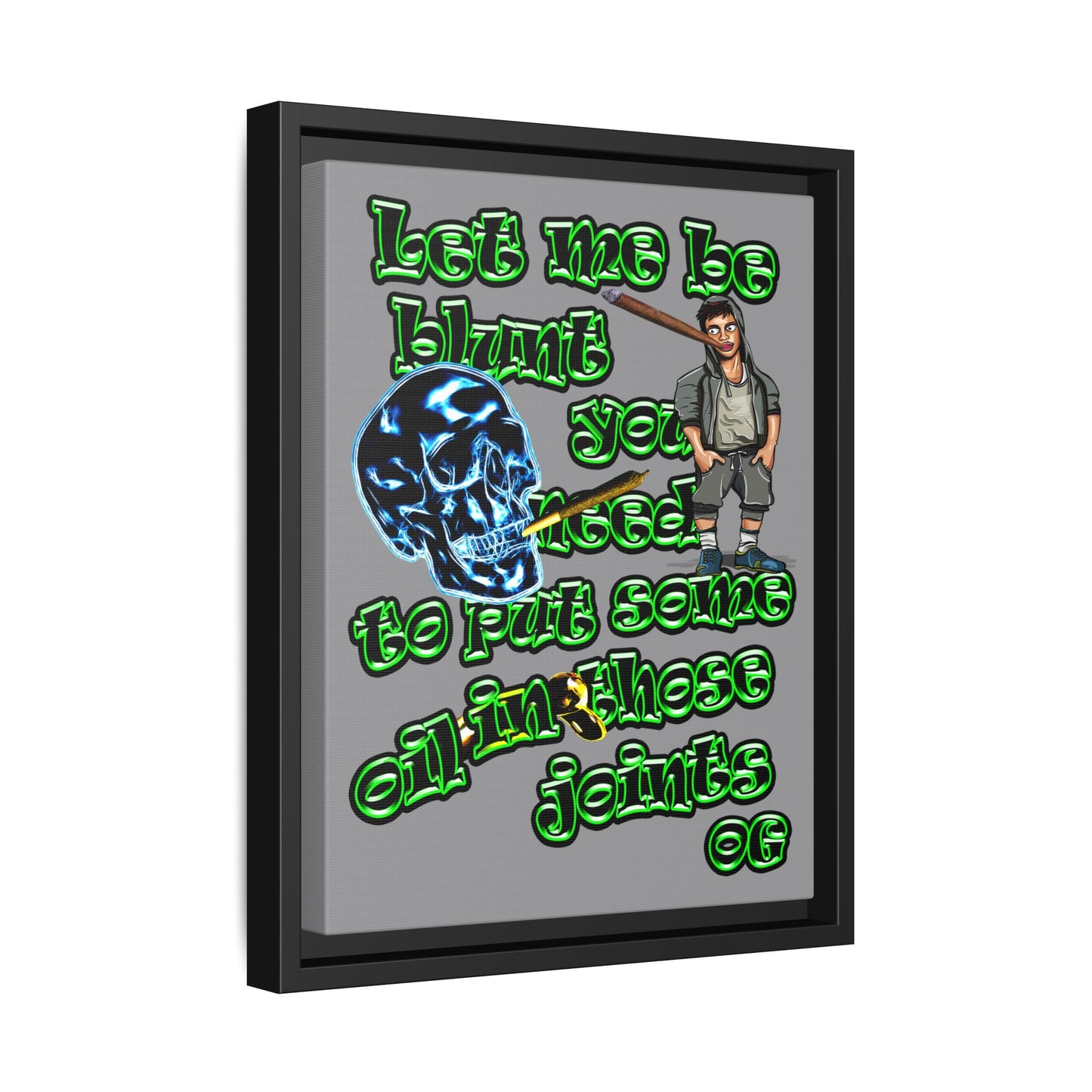 og - framed canvas art (grey)