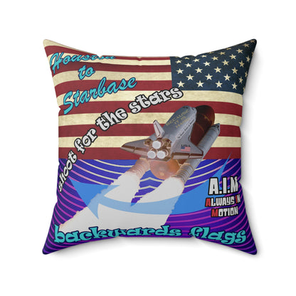 shoot for the stars - Spun Polyester Square Pillow - (purple wave)